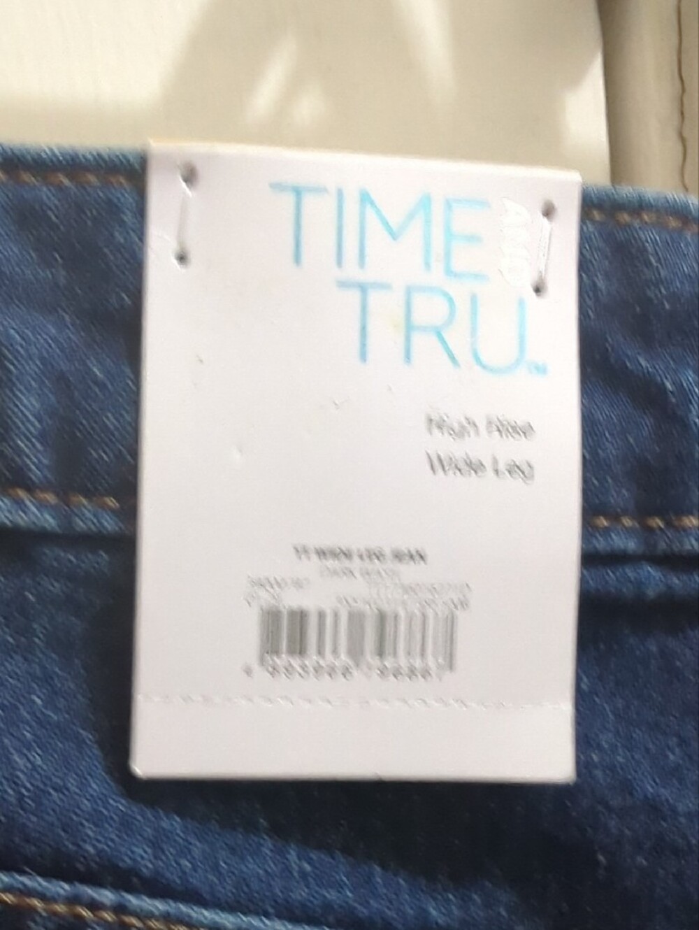 Time and Tru Dark Blue High-Rise Wide Leg Jeans - Picture 7 of 7